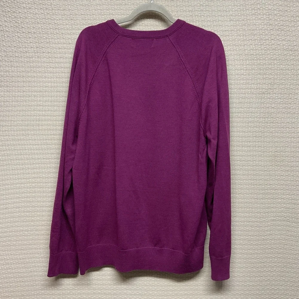 Banana Republic Baruffa Merino Wool Crewneck Men's Sweater Raspberry Sz XL‎